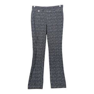 Rafaella Womens Black Gingham Stretch Elastic Waist Pull On Dress Pants Size 8
